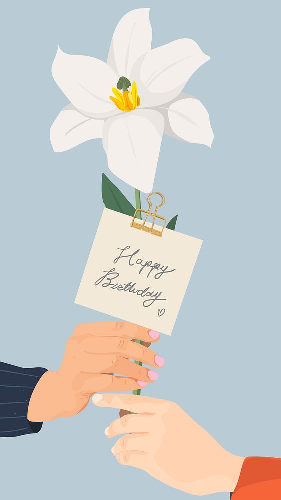 Flower phone wallpaper, birthday gift design