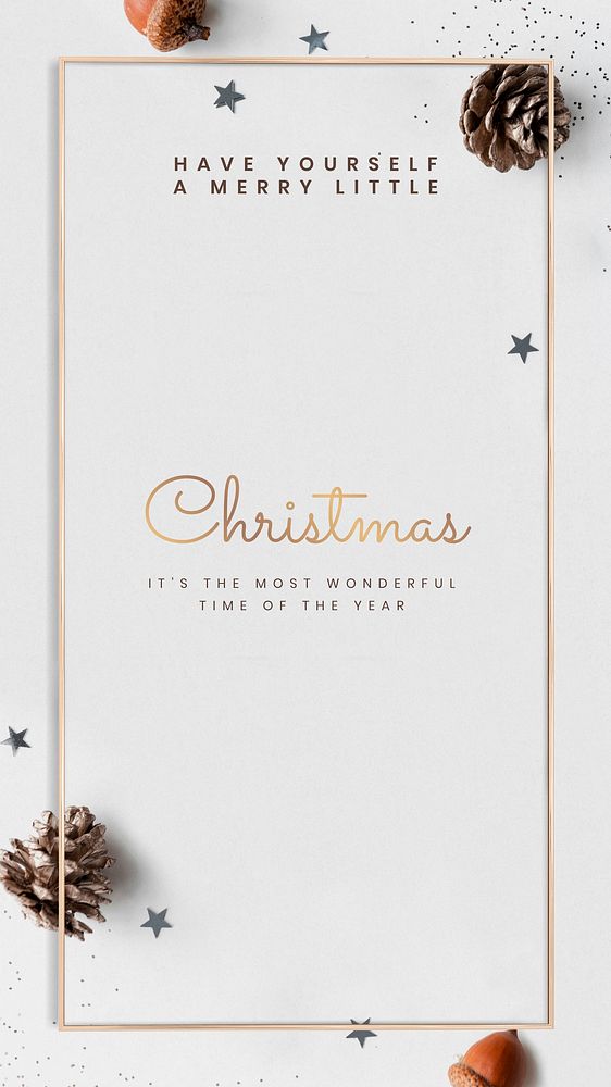 Christmas mobile wallpaper template vector