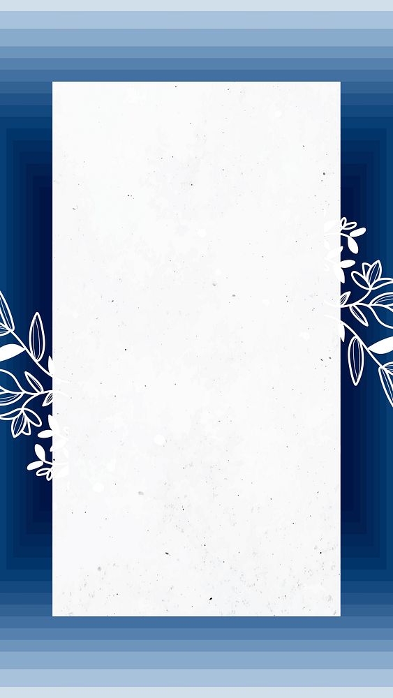 Blue rectangle floral mobile phone background vector