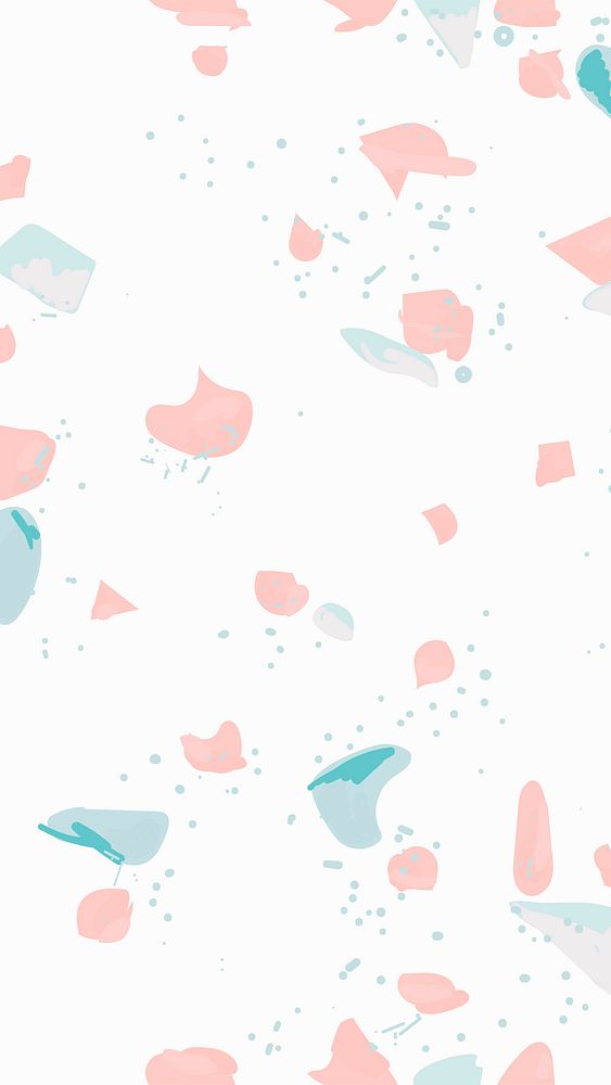 Terrazzo phone wallpaper vector with pink and blue background