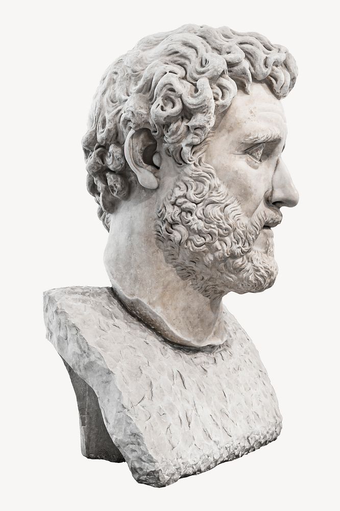 Antoninus Pius collage element, Roman  sculpture design psd