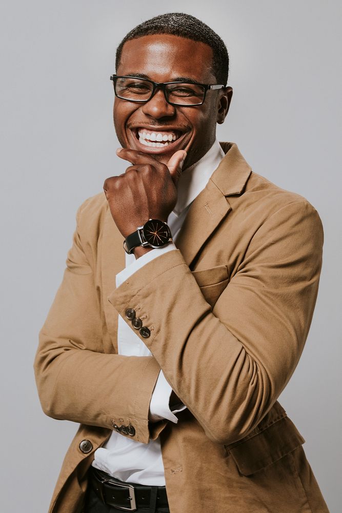 Cheerful African American businessman