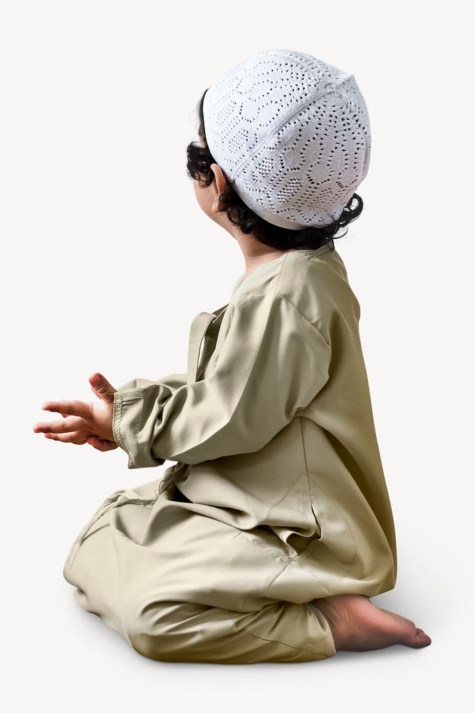 Muslim boy praying, Ramadan, religious photo psd