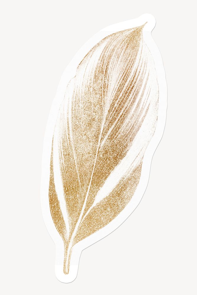 Golden glitter leaf, aesthetic design