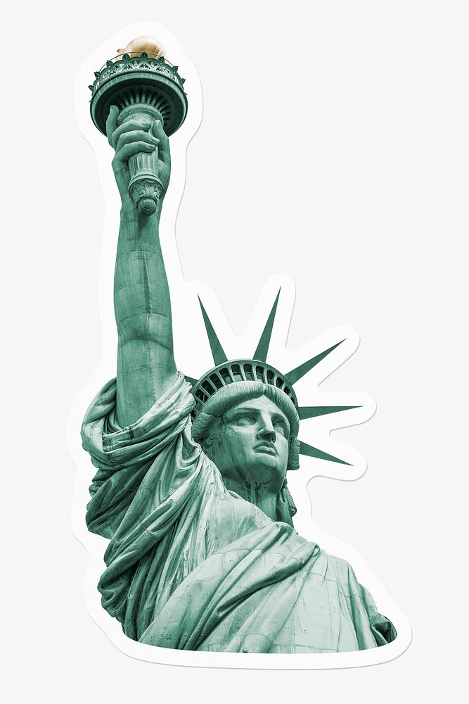 Statue of Liberty, USA landmark, off white design