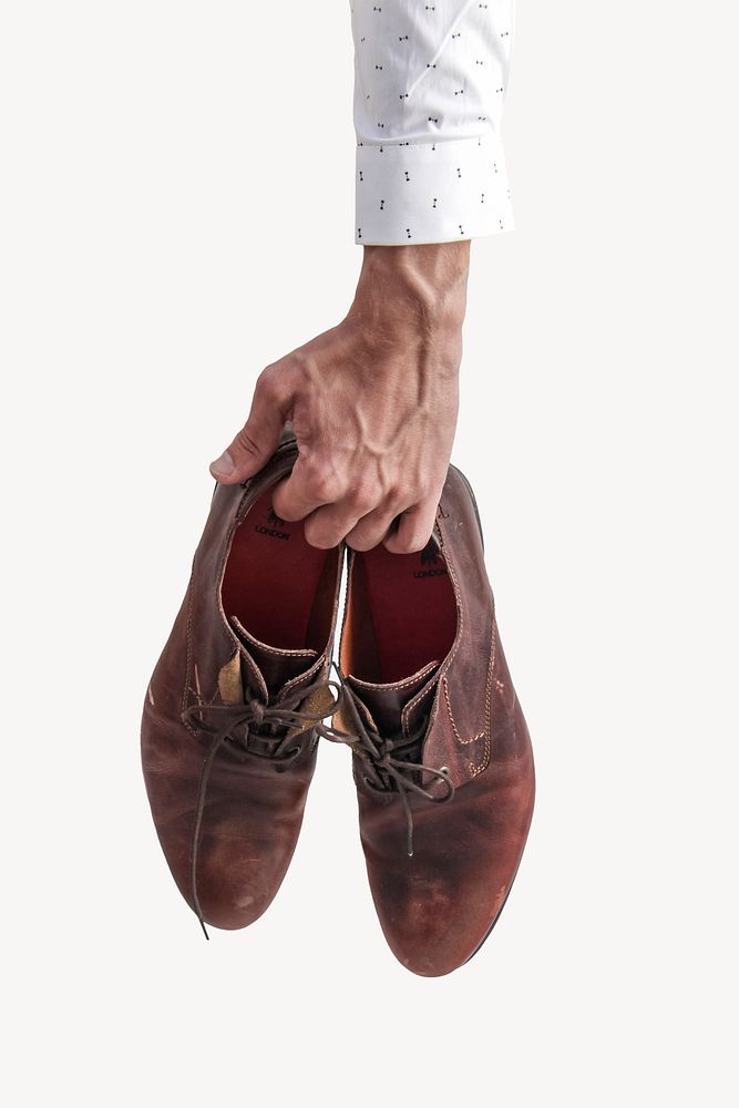 Men&rsquo;s leather shoes collage element psd