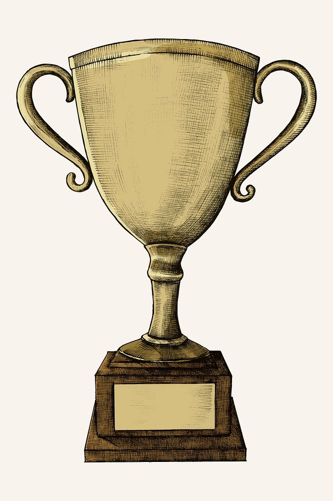Hand drawn gold trophy illustration