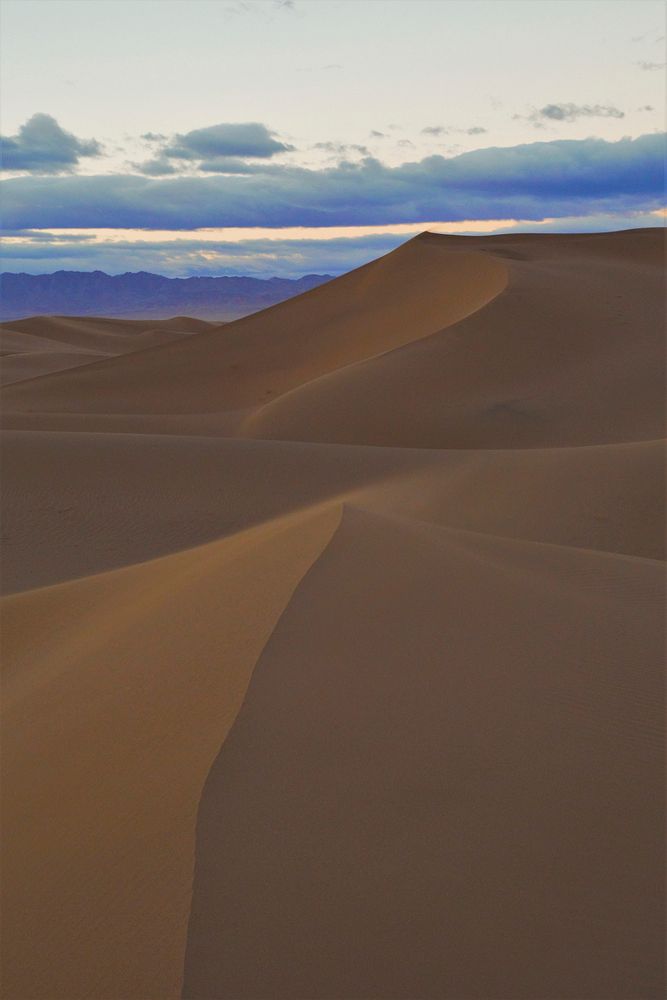 These small dunes, part of the Mojave Trails National Monument, were formed by north winds pushing sand off the Cadiz Dry…