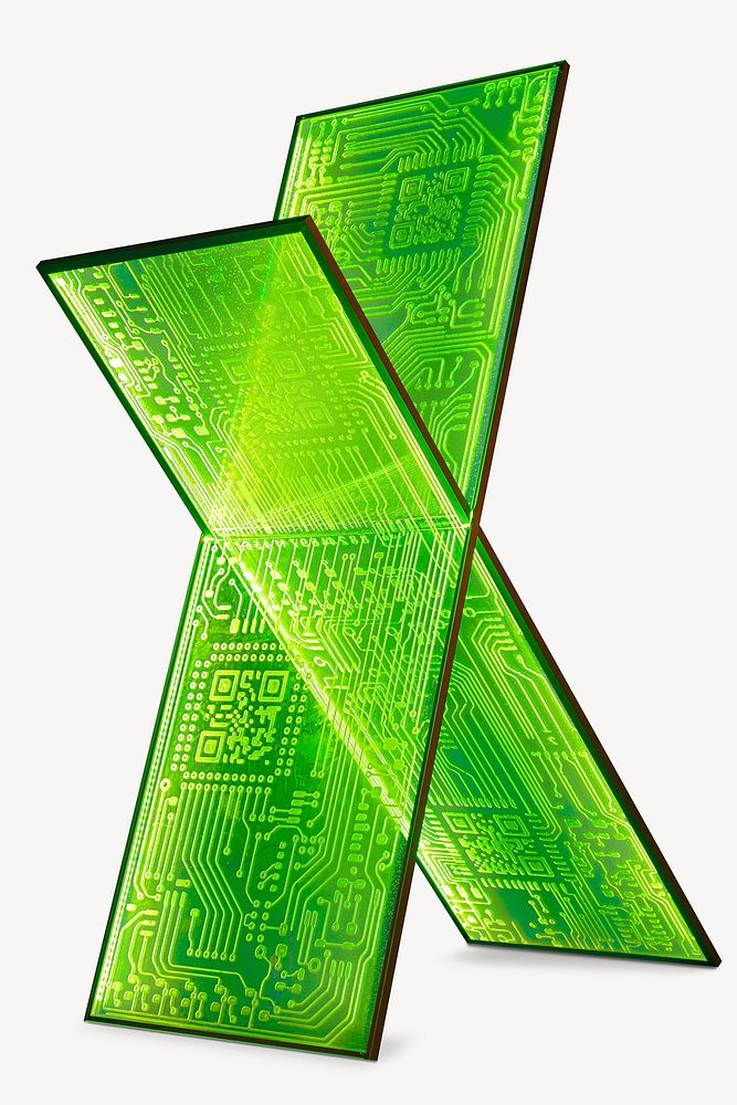 Green computer chips sticker, technology isolated image psd