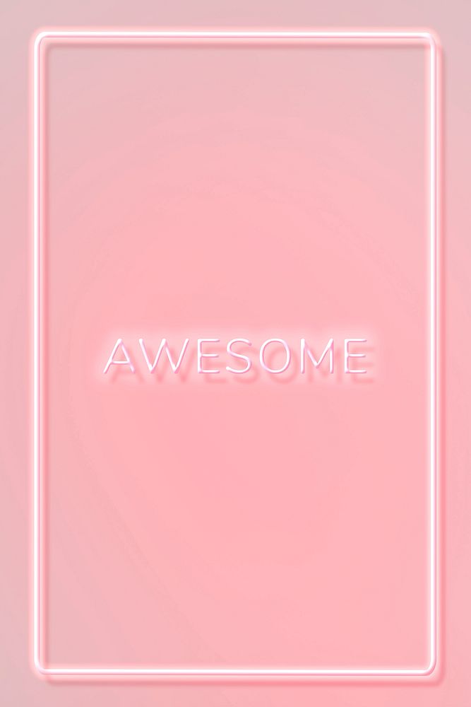 AWESOME neon word typography on a pink background