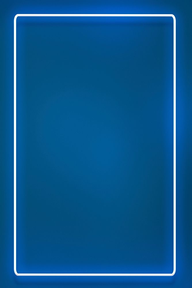 Glowing neon frame on a blue background
