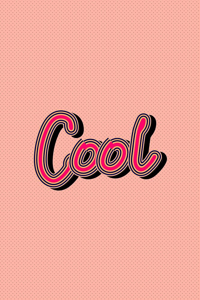 Retro pink Cool font psd calligraphy