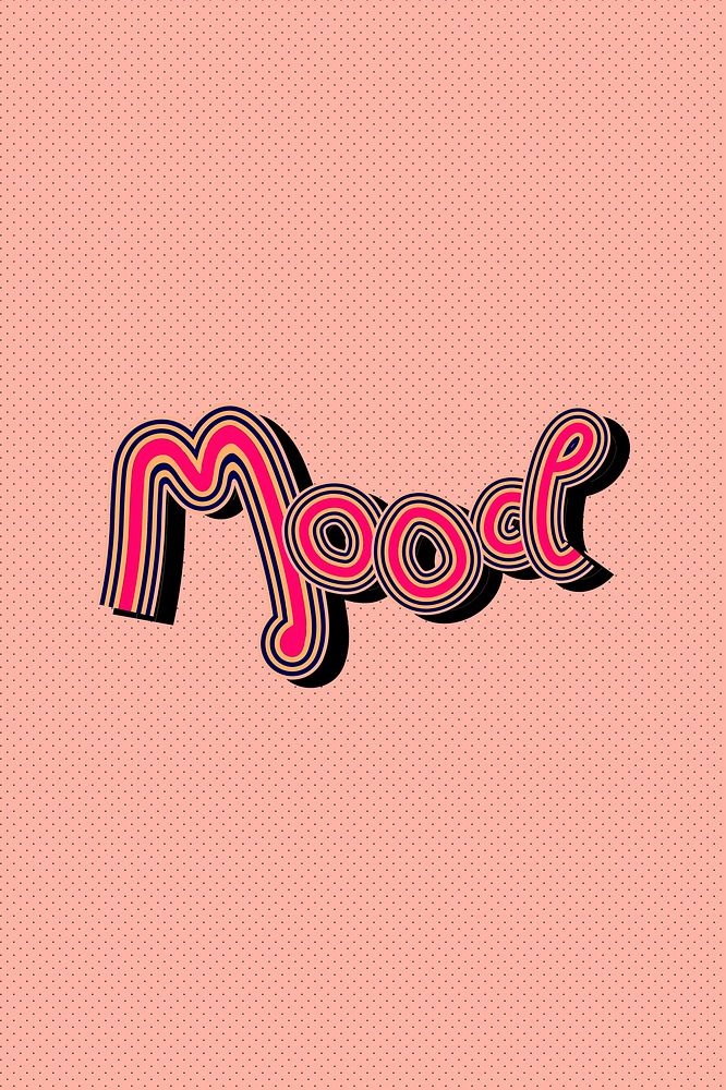 Mood vintage font calligraphy pink dotted background