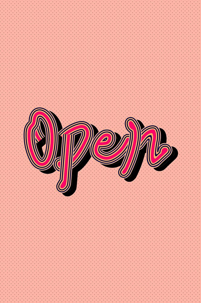 Open funky calligraphy pink dotted background