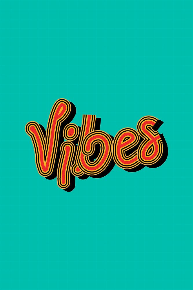 Psd Vibes red with green background calligraphy
