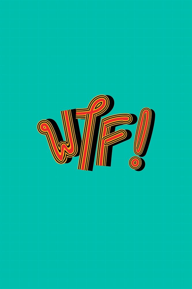 WTF! psd green grid funky typography