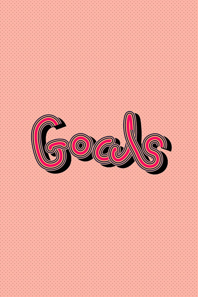 Funky Goals font vector pink word calligraphy