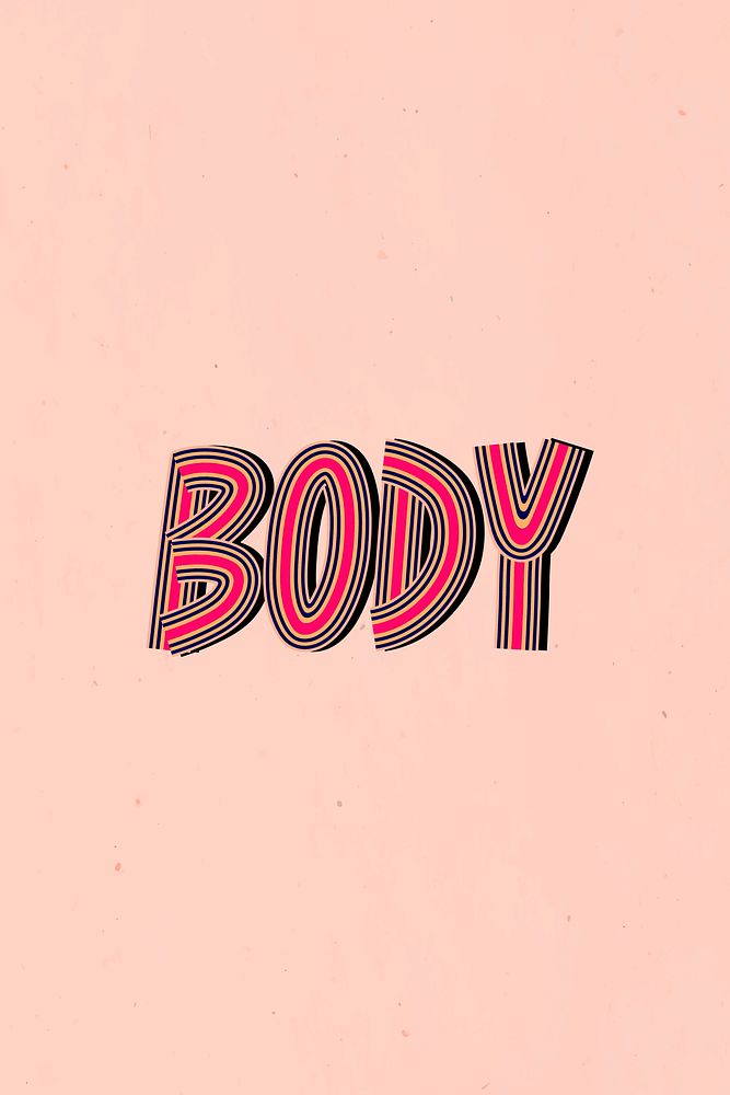 Body line font retro typography lettering hand drawn