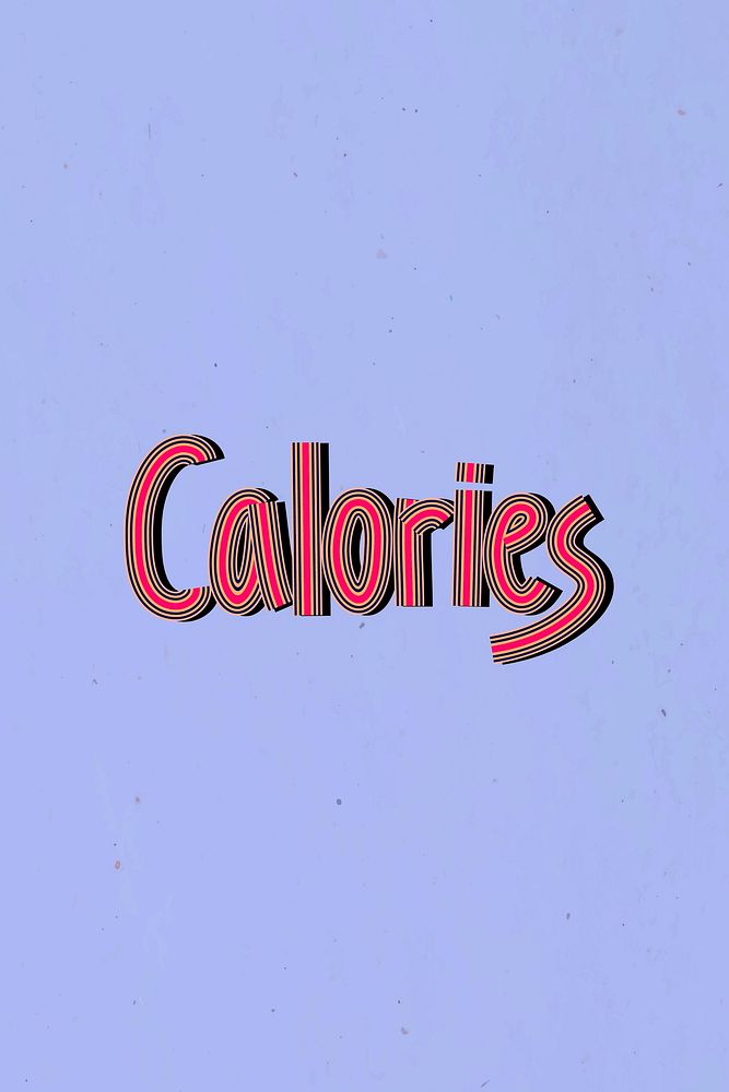 Retro calories text vector lettering concentric font typography