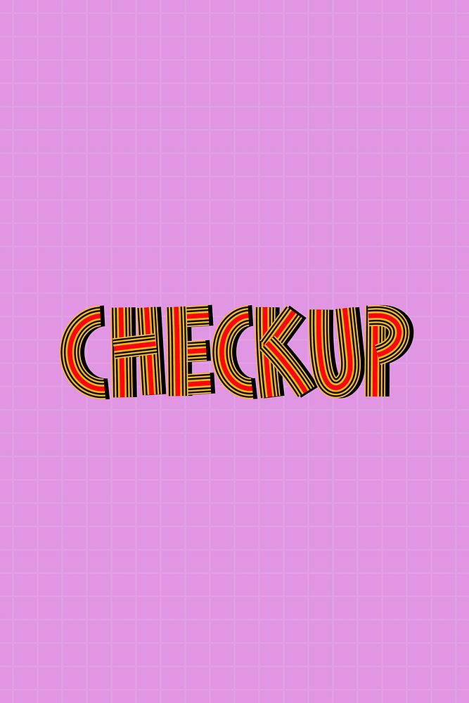 Checkup text vector lettering retro style line font calligraphy