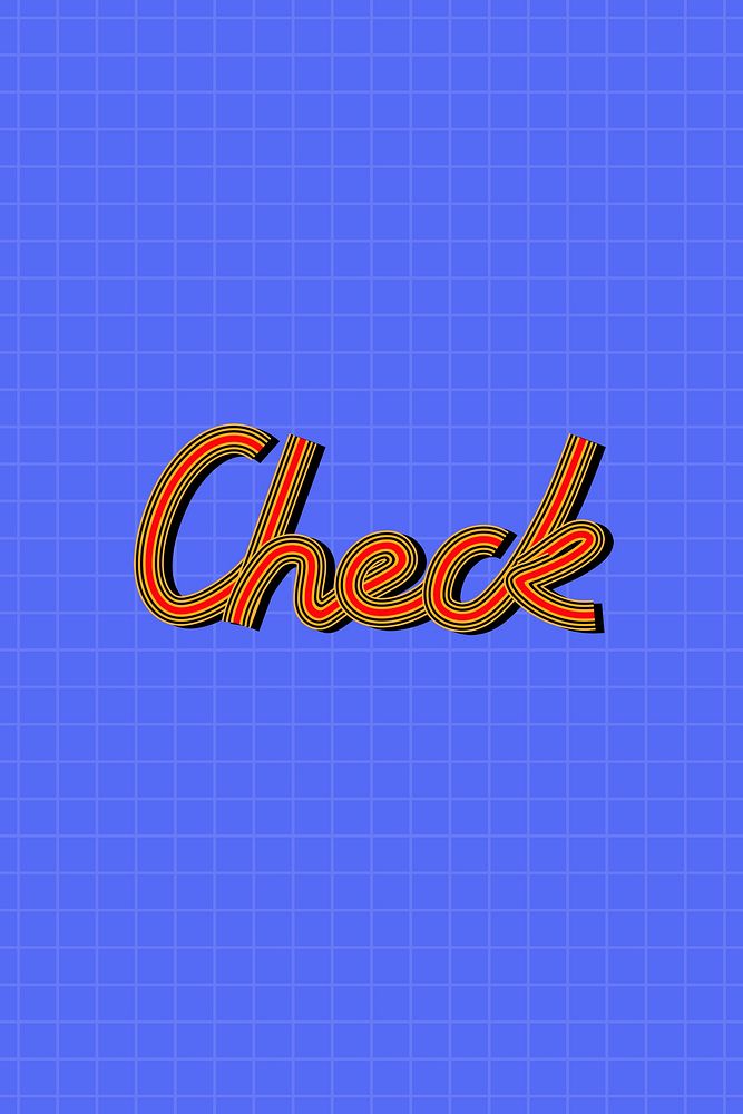 Check psd line font retro calligraphy lettering hand drawn