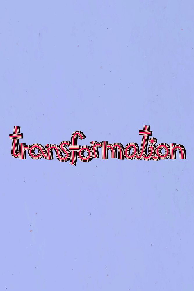 Transformation text vector lettering retro style line font calligraphy
