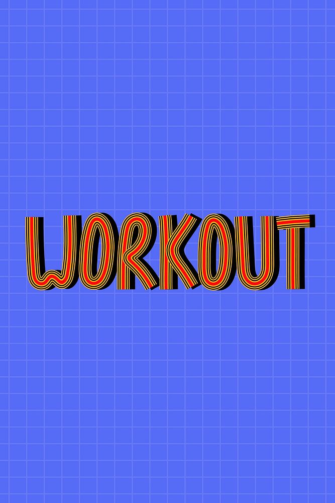Workout vector line font retro calligraphy lettering hand drawn