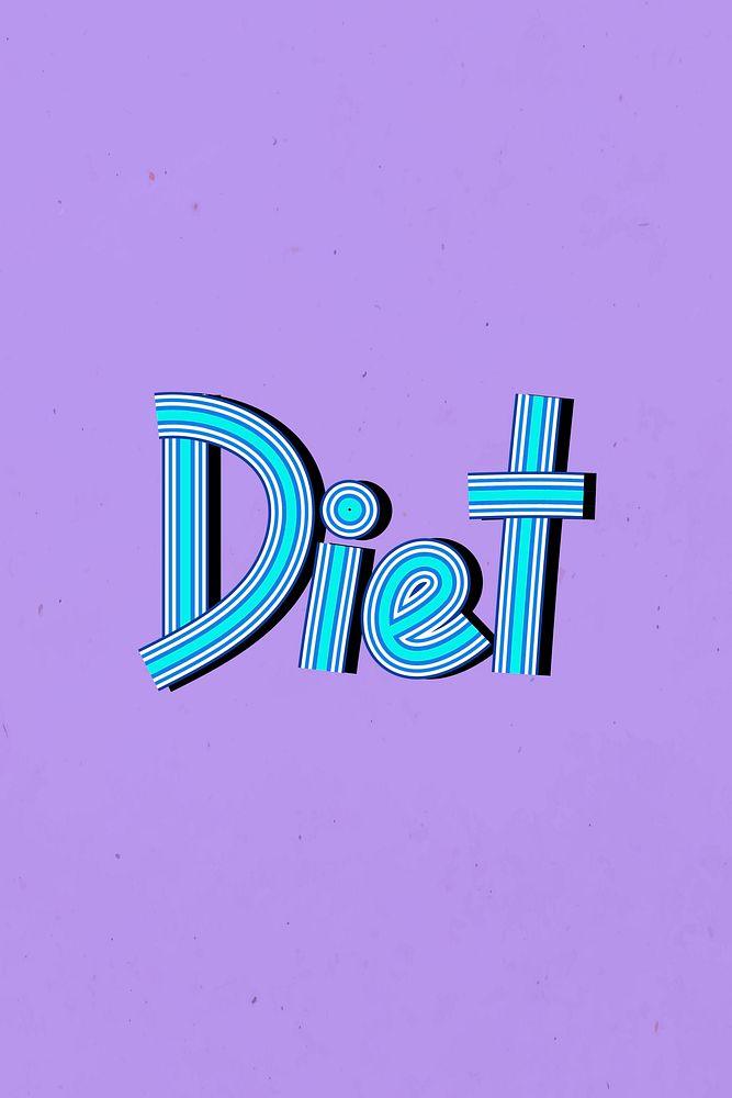Hand drawn diet vector lettering concentric font typography retro