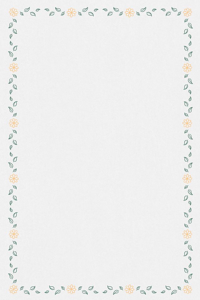 Rectangle green leafy frame element on a gray background