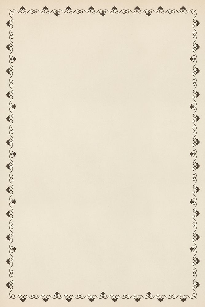 Black floral frame element on a beige background