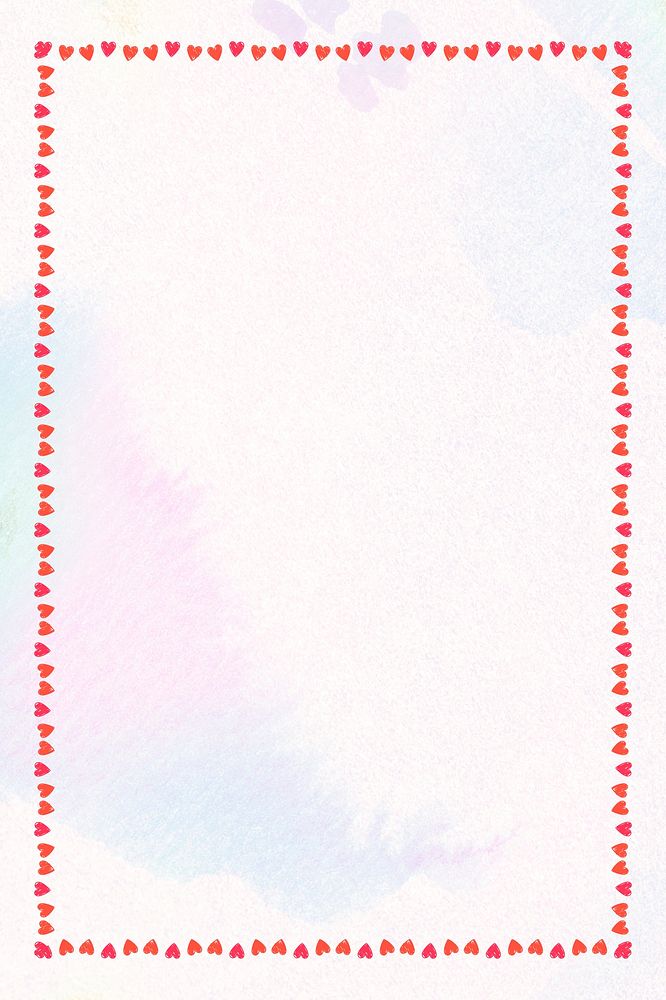 Red heart frame element on a pastel background