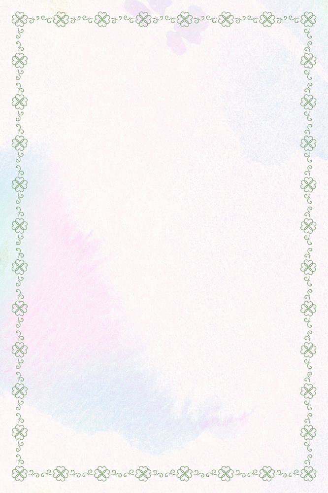 Rectangle green leafy frame element on a pastel background