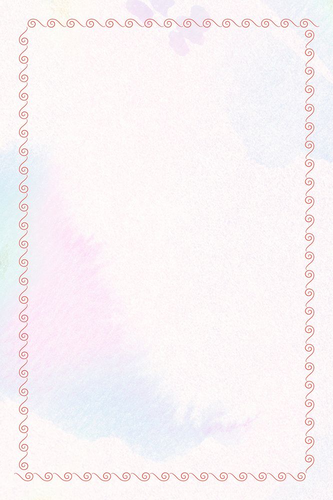 Red wave frame element on a pastel background