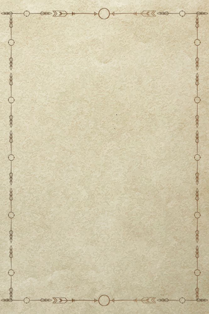 Tribal chic feather pattern psd border in vintage paper texture background