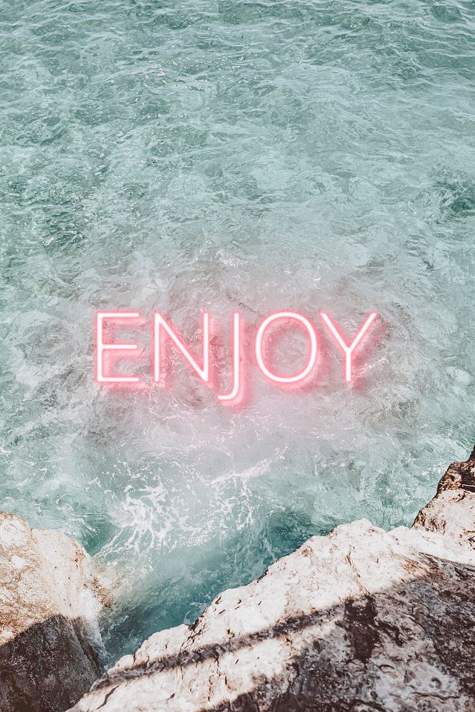 ENJOY word pink neon typography