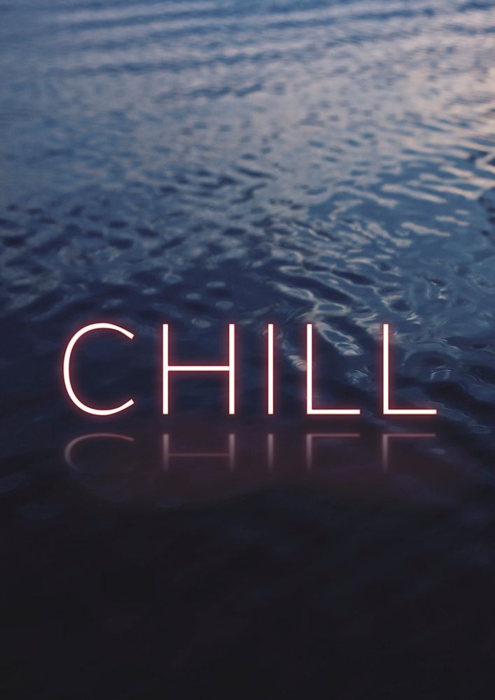 Chill neon word vector typography