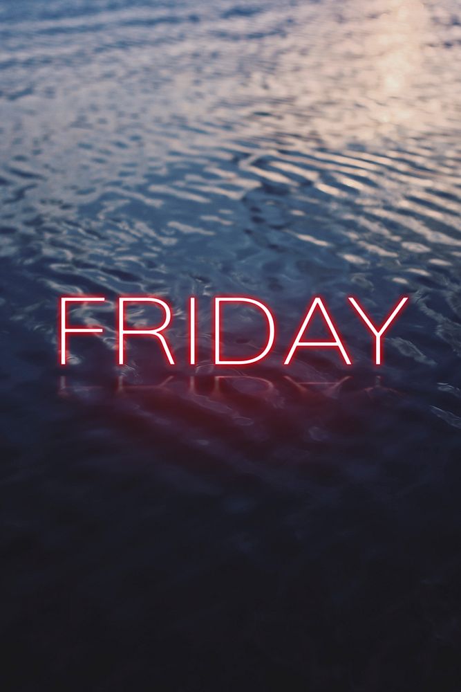 FRIDAY word pink neon typography