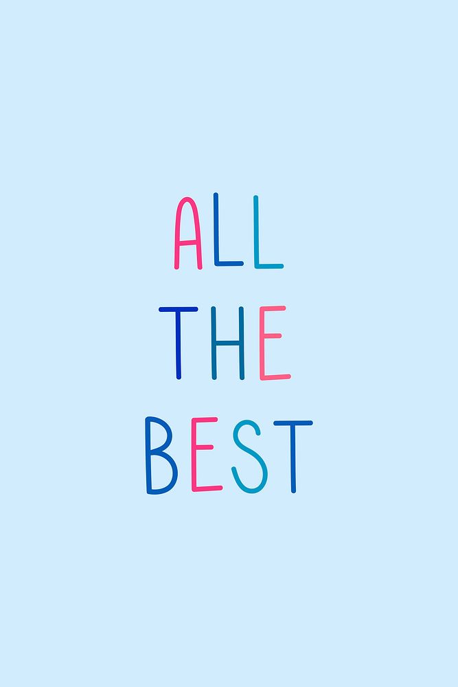 All the best multicolored word art