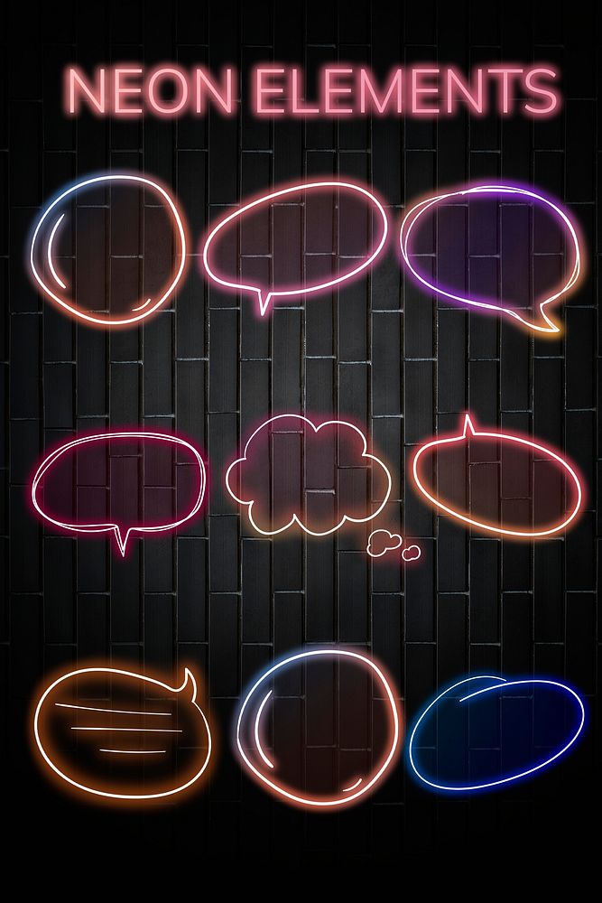 Colorful speech balloon design element collection