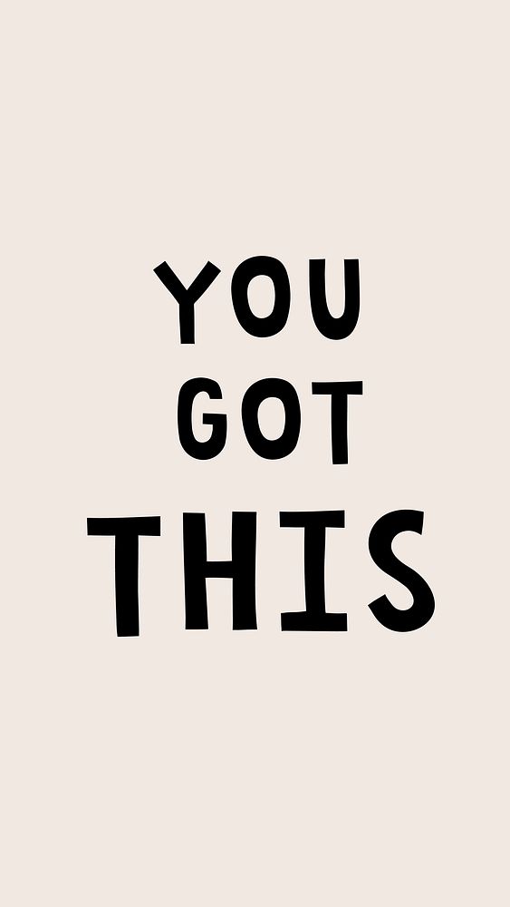Black you got this doodle typography on beige phone background vector