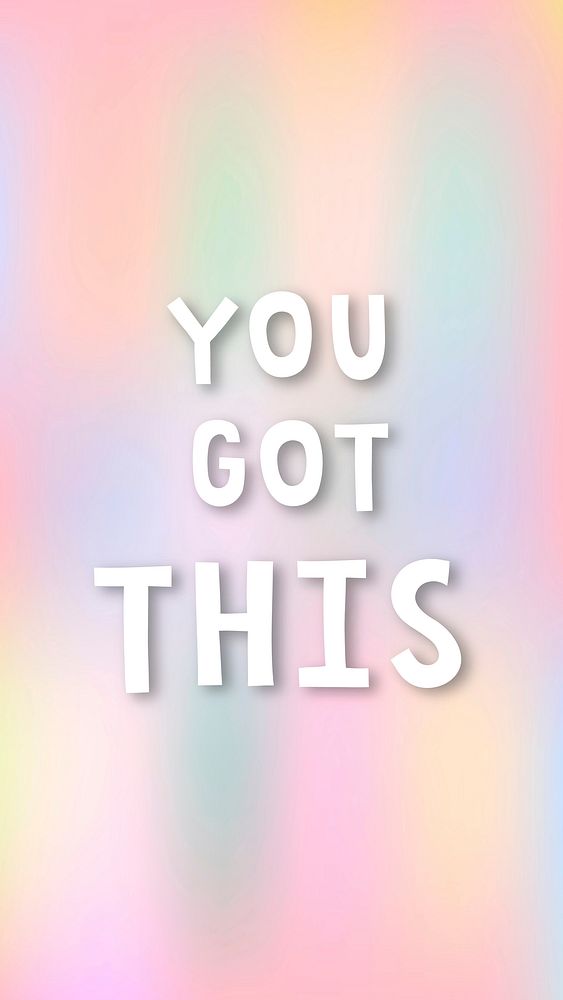 White you got this  doodle typography on a pastel phone wallpaper vector