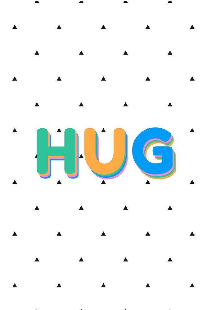 Hug word art text typography 