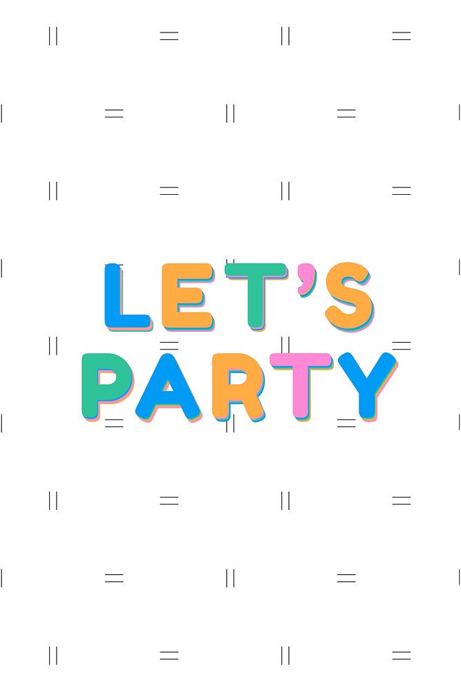 Let's party calligraphy boldface word font
