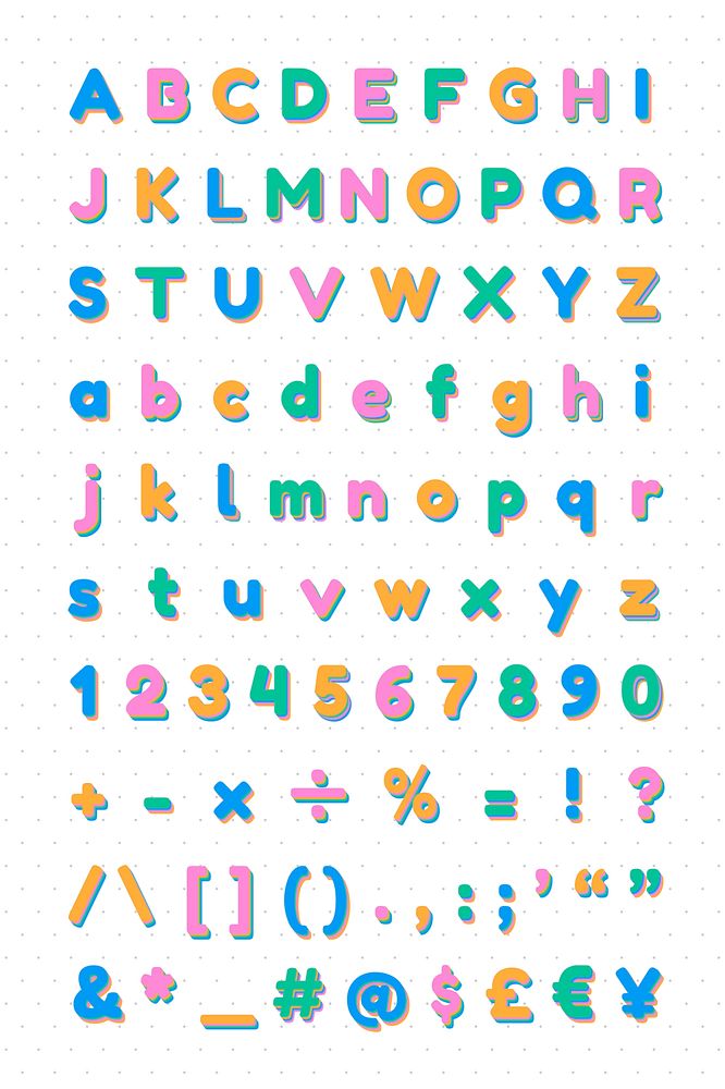 Psd letter and symbol set font 3d