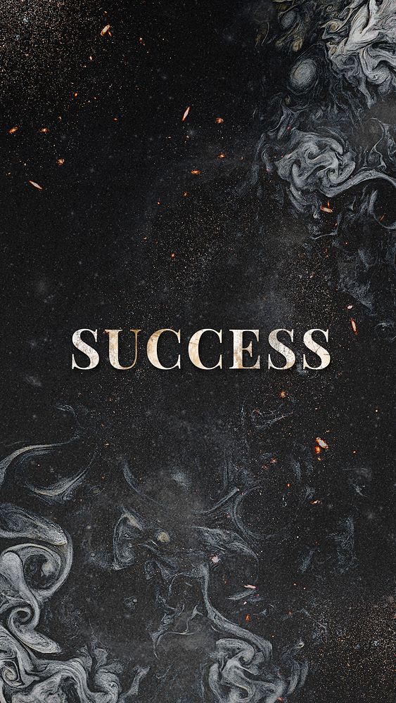 Success glittery word art typography 