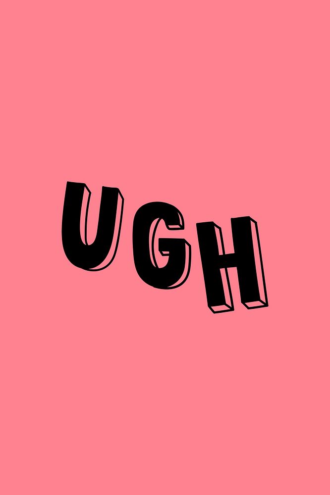 Word ugh psd text typography font