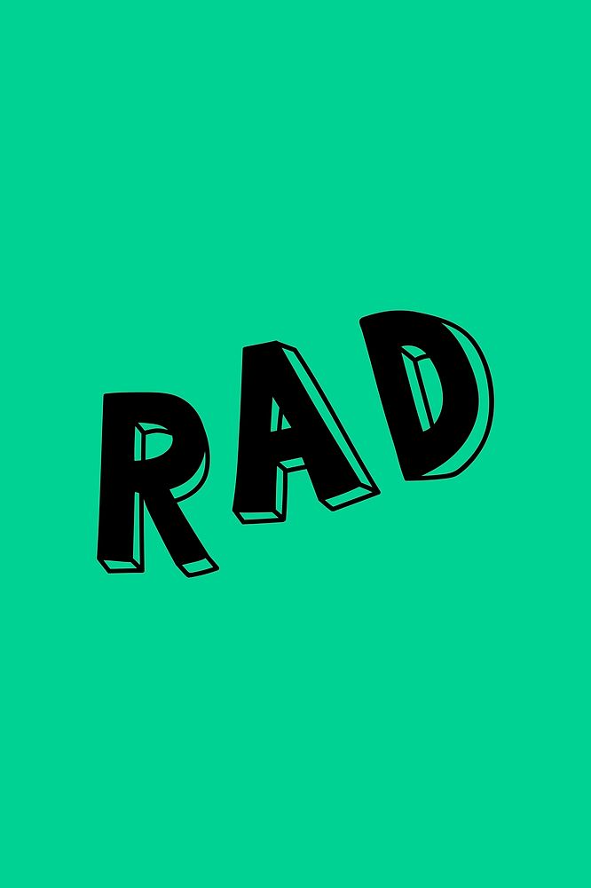 Rad vector word lettering typography 