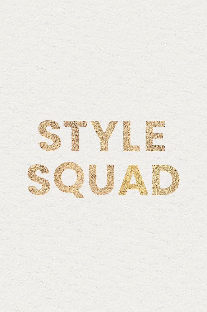 Glittery style squad typography on beige background