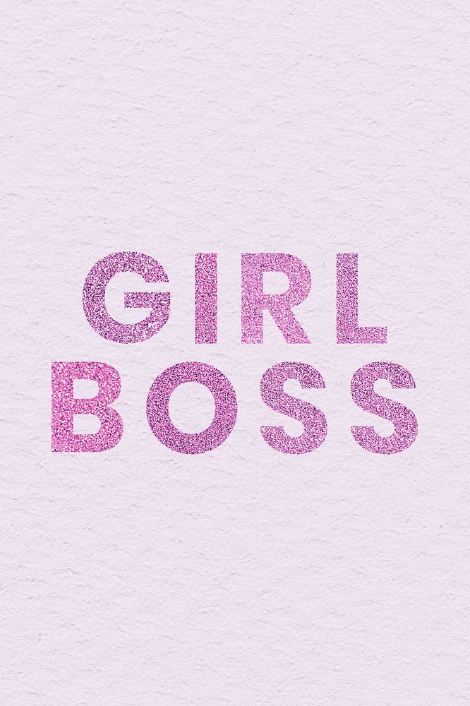 Girl Boss shimmery pink word typography