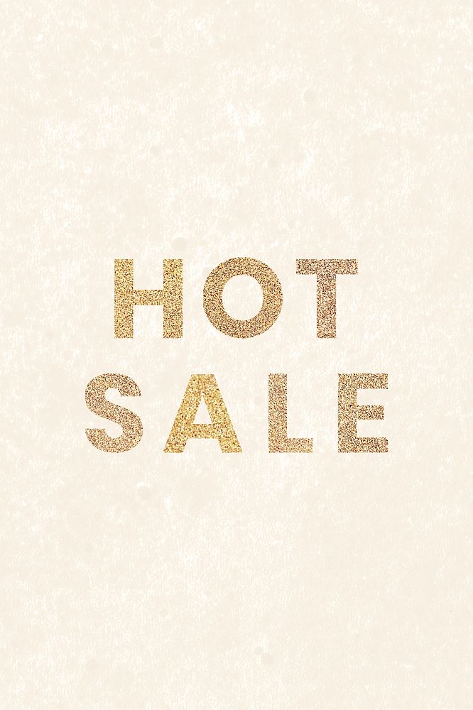 Glittery hot sale typography on a beige social template background